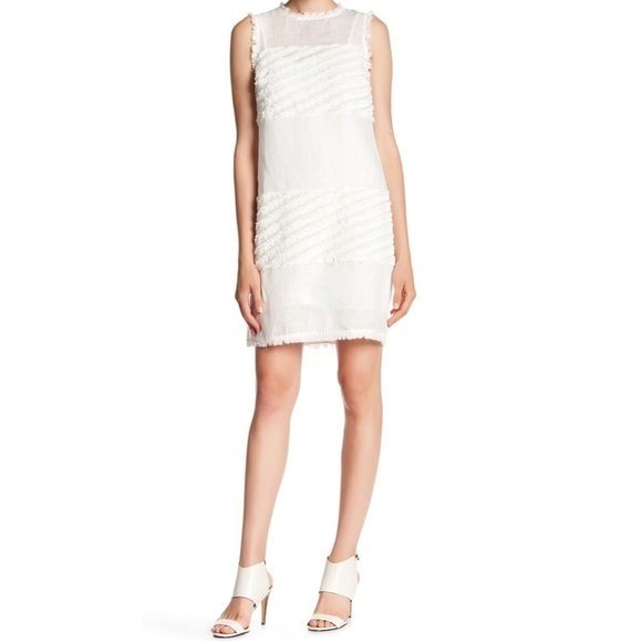 NWT ABS Textured Sleeveless Shift Sz Small Ivory - Picture 1 of 8